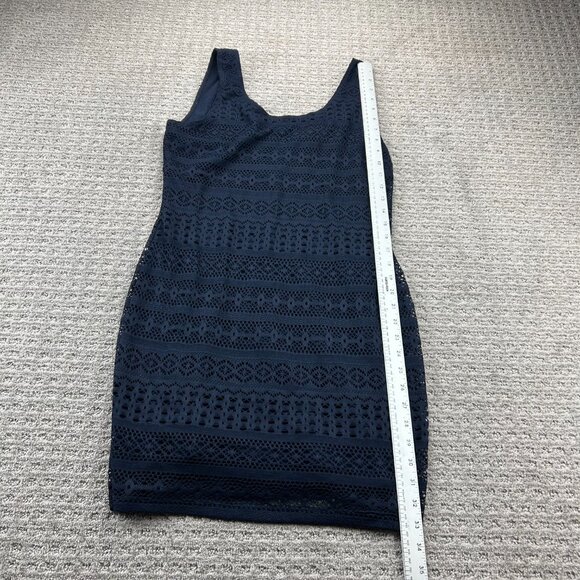 Garage Lace Dress Women Size Large L Navy Blue Party Cocktail 1/2 Back Zipper - Picture 5 of 9